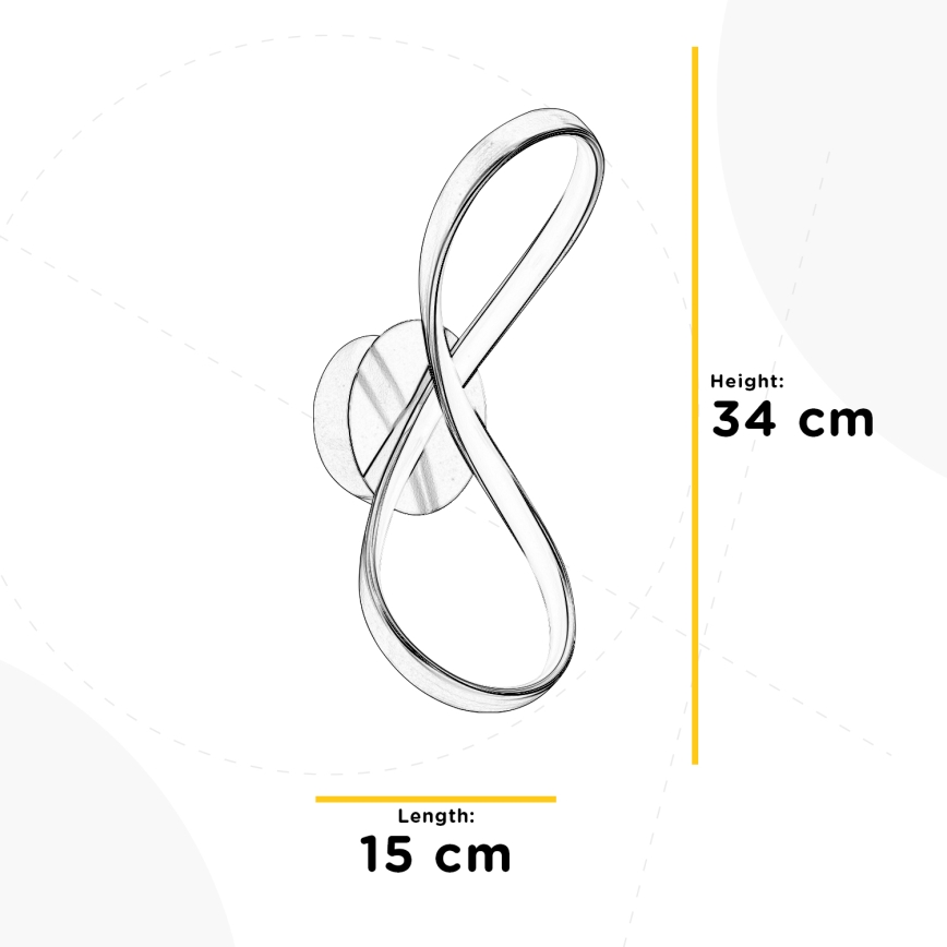 ONLI - LED Nástenné svietidlo INFINITY LED/15W/230V 4500K matný chróm