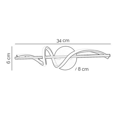 ONLI - LED Nástenné svietidlo TWIST LED/25W/230V 4000K čierna