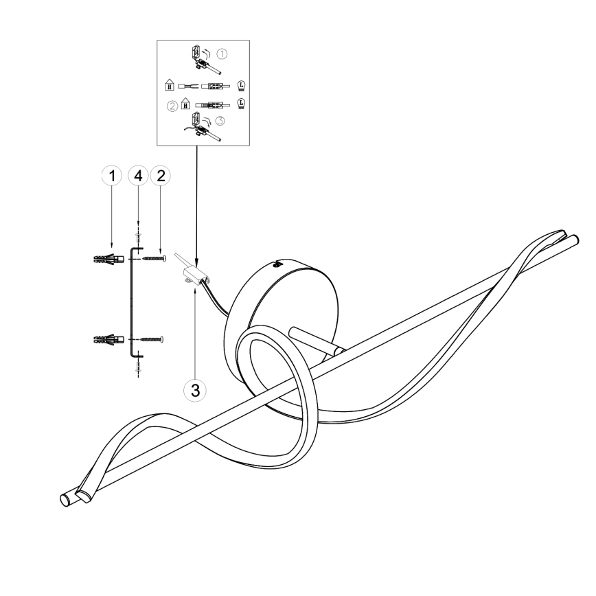 ONLI - LED Nástenné svietidlo TWIST LED/25W/230V 4000K čierna