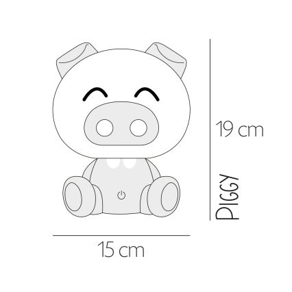 ONLI - LED stmievateľná detská nočná lampička PUPPIES LED/3W/230V 19 cm prasiatko/žltá