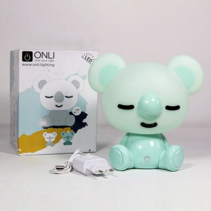 ONLI - LED stmievateľná detská nočná lampička PUPPIES LED/3W/230V 20 cm koala/zelená
