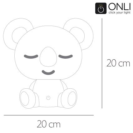 ONLI - LED stmievateľná detská nočná lampička PUPPIES LED/3W/230V 20 cm koala/zelená