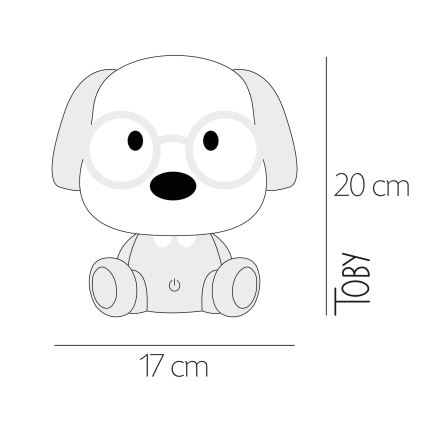 ONLI - Stlmiteľná LED detská nočná lampička PUPPIES LED/3W/230V 20 cm pes/ružová