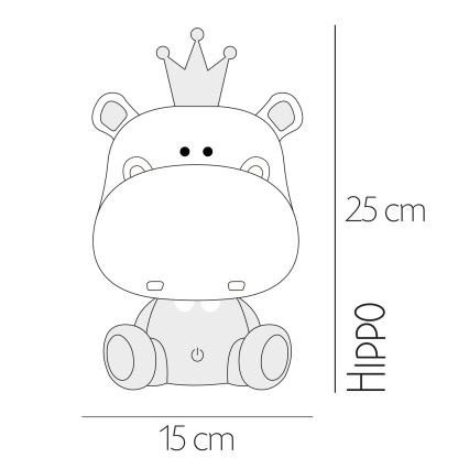 ONLI - LED Stmievateľná detská nočná lampička PUPPIES LED/3W/230V 25 cm hroch/zelená