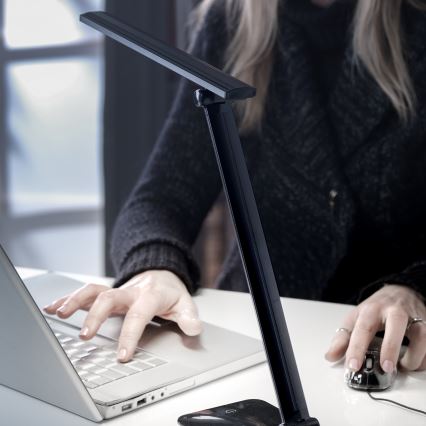 ONLI - LED Stmievateľná stolná lampa s USB portom DESKI LED/7W/230V 4000K čierna
