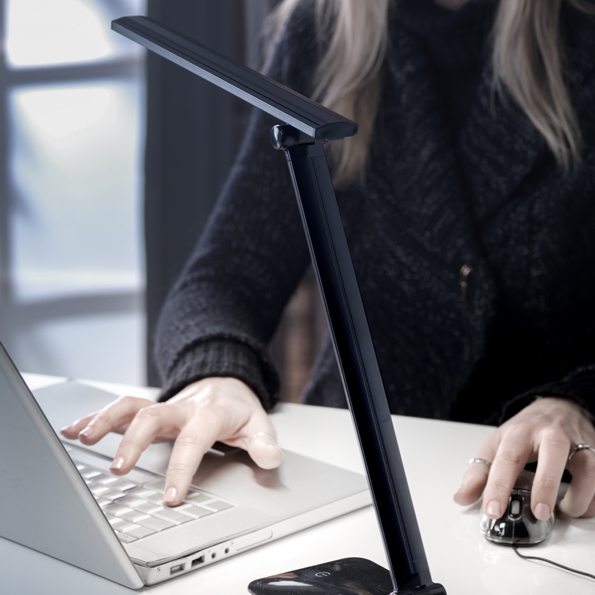 ONLI - LED Stmievateľná stolná lampa s USB portom DESKI LED/7W/230V 4000K čierna