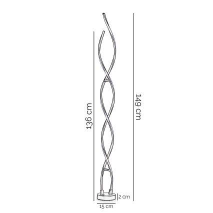 ONLI - LED Stojacia lampa DNA LED/24W/230V 4000K strieborná