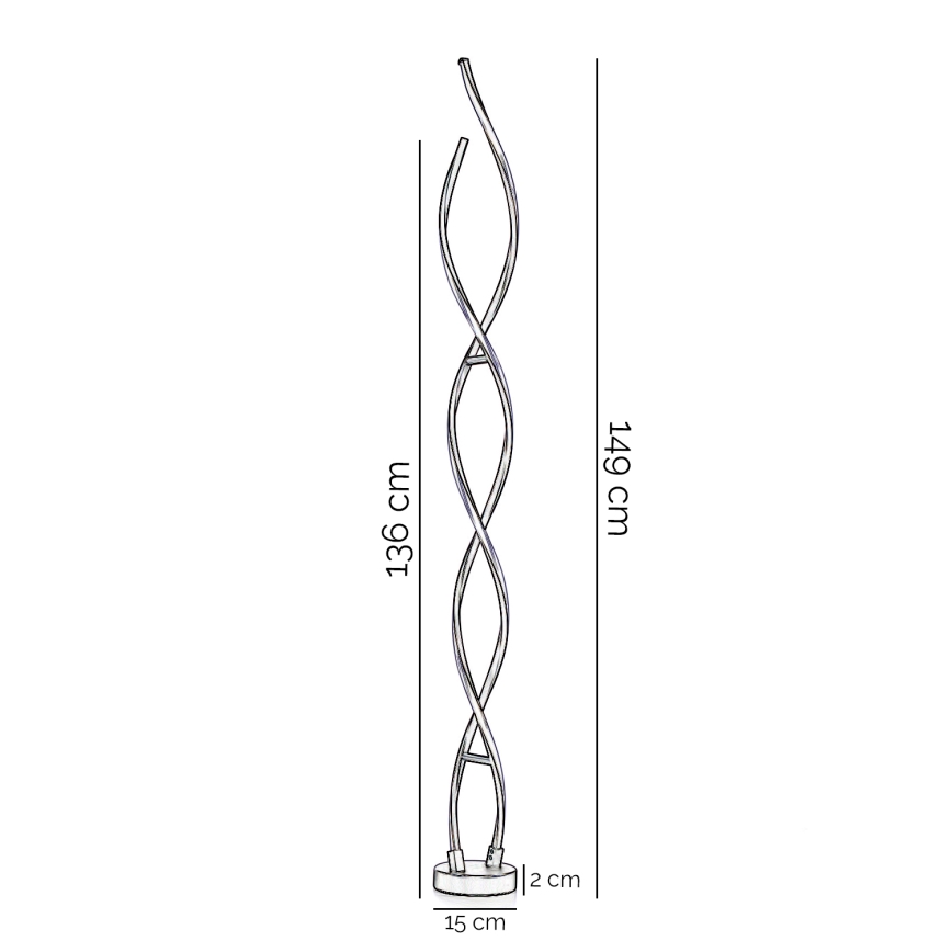 ONLI - LED Stojacia lampa DNA LED/24W/230V 4000K strieborná