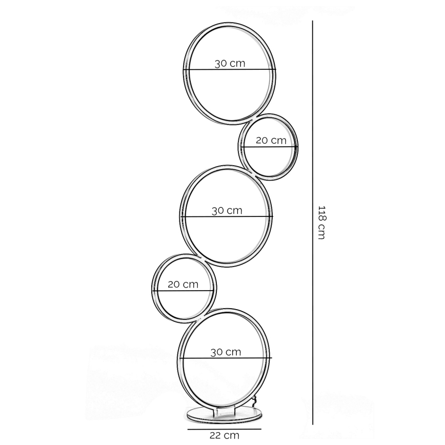 ONLI - LED stojacia lampa RINGS LED/58W/230V 4000K čierna