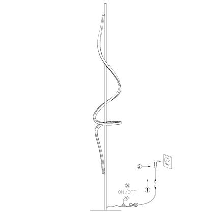ONLI - LED Stojacia lampa TWIST LED/24W/230V 4000K čierna