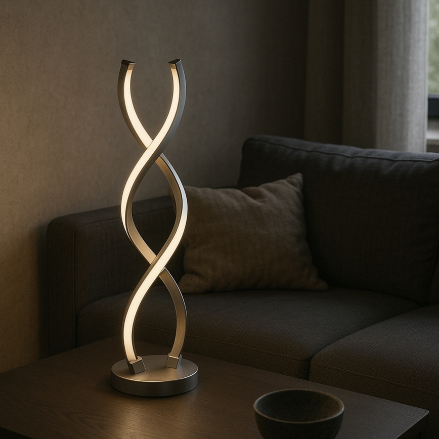 ONLI - LED Stolná lampa DNA LED/12W/230V 4000K 48,5 cm strieborná