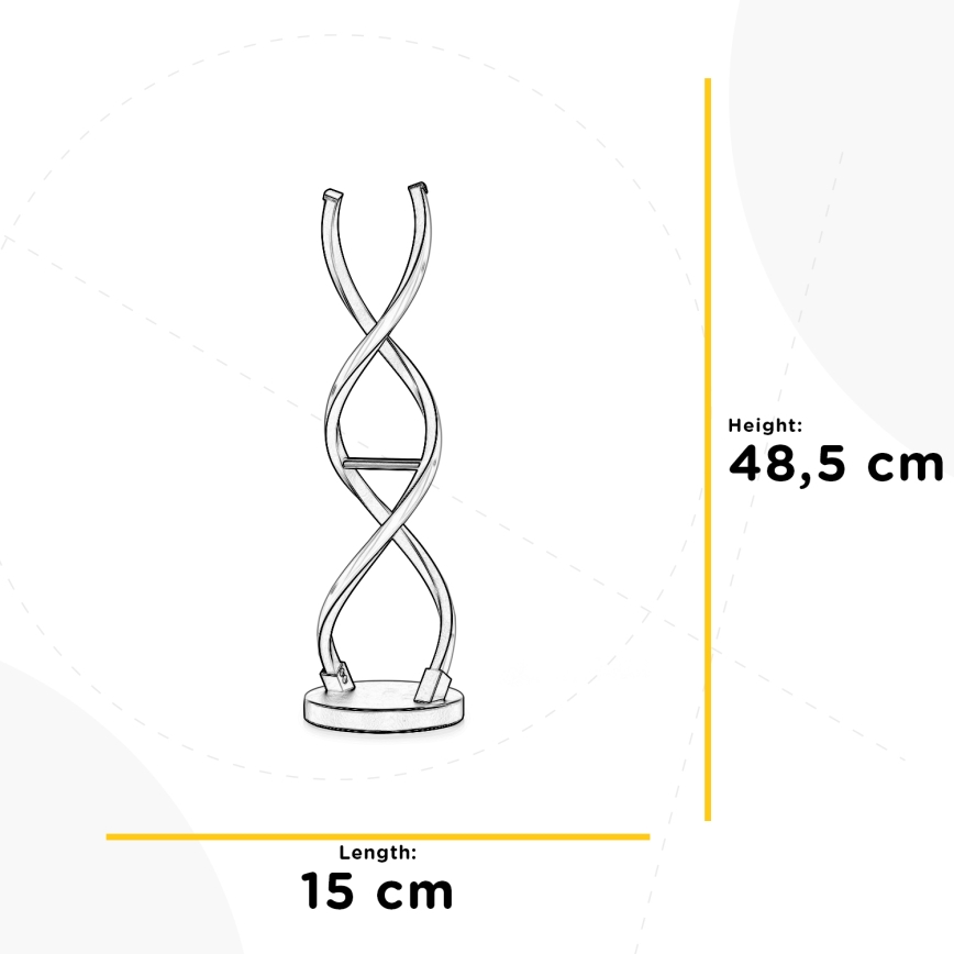 ONLI - LED Stolná lampa DNA LED/12W/230V 4000K 48,5 cm strieborná
