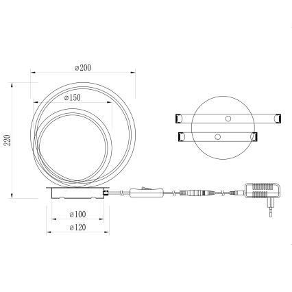 ONLI - LED stolná lampa NOELIA LED/10W/230V 22 cm čierna