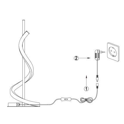 ONLI - LED Stolná lampa TWIST LED/12W/230V 4000K 40 cm čierna