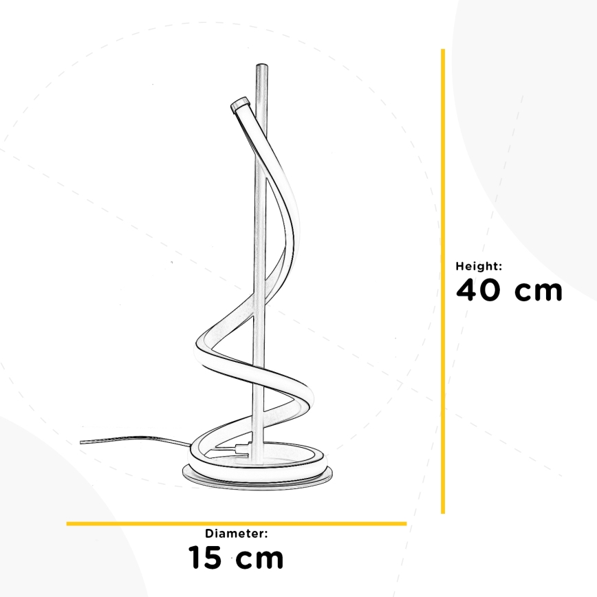 ONLI - LED Stolná lampa TWIST LED/12W/230V 4000K 40 cm čierna