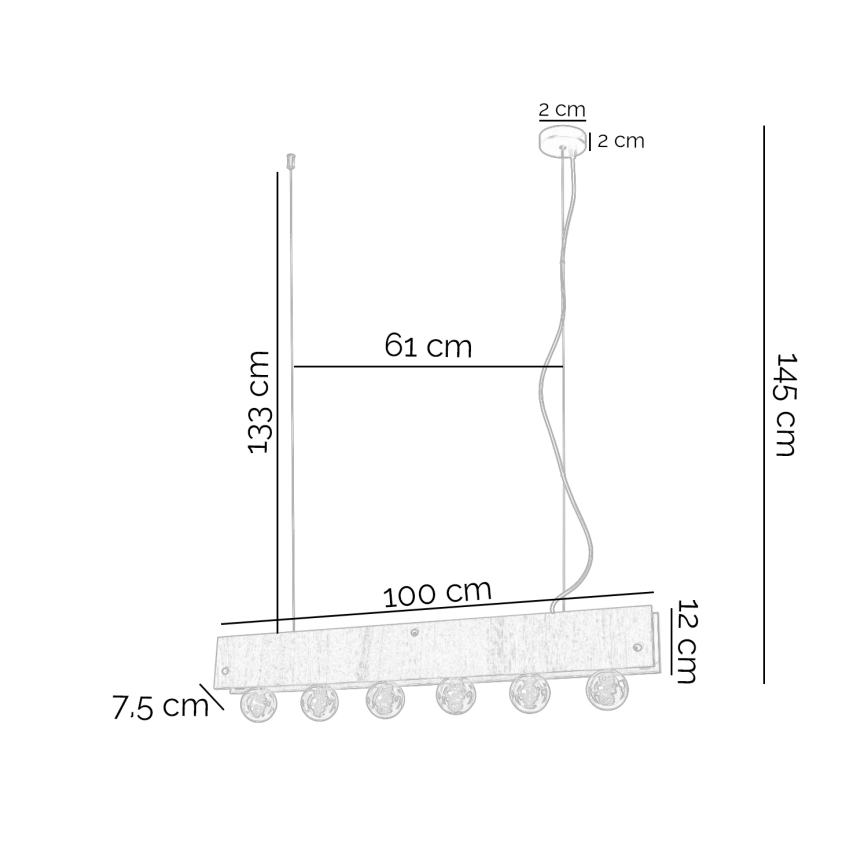 ONLI - Luster na lanku ARGO 6xE27/22W/230V béžová
