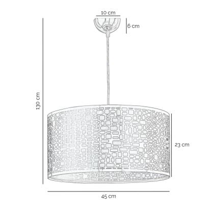 ONLI - Luster na lanku BRUCE 1xE27/15W/230V pr. 45 cm matný chróm