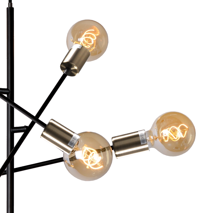 ONLI - Luster na lanku CROSS 6xE27/22W/230V čierna/mosadz