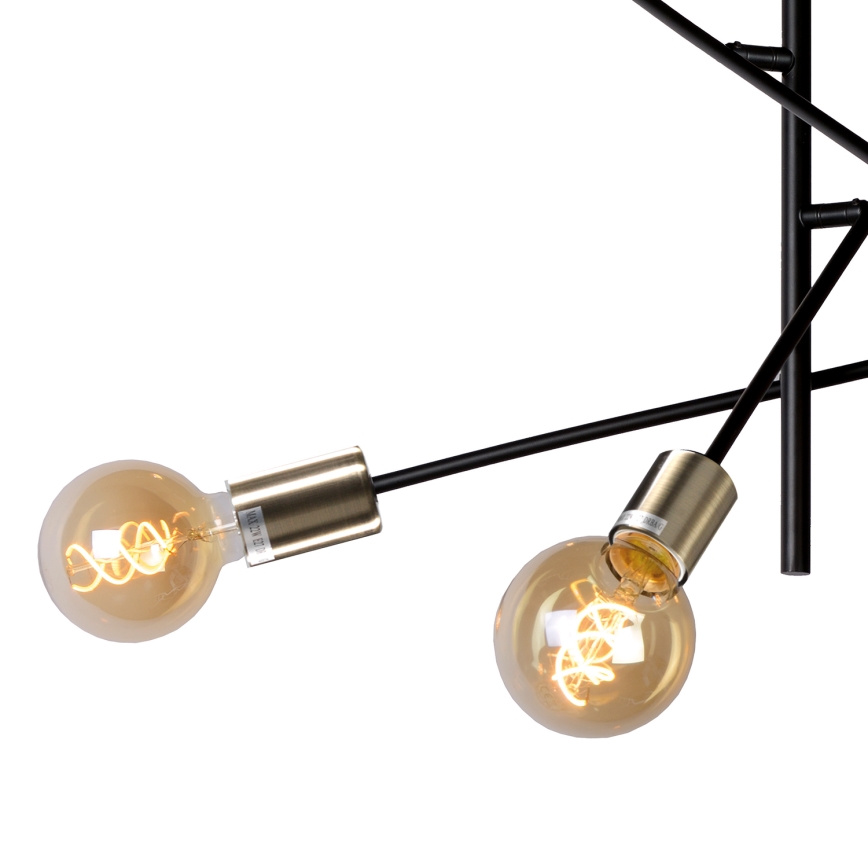 ONLI - Luster na lanku CROSS 6xE27/22W/230V čierna/mosadz