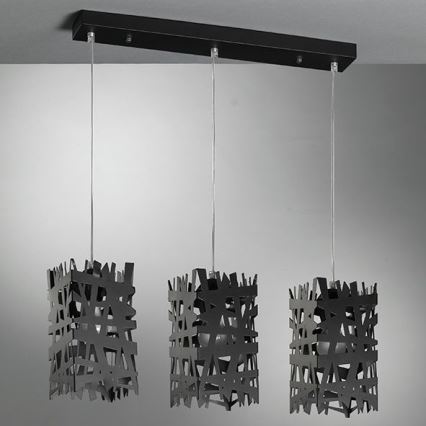 ONLI - Luster na lanku FORESTA 3xE27/15W/230V čierna