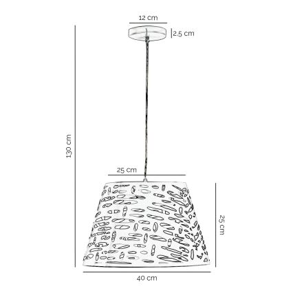 ONLI - Luster na lanku RICKY 1xE27/15W/230V pr. 40 cm biela