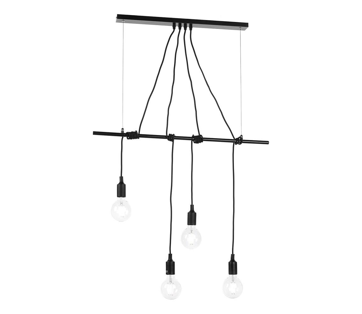 ONLI - Luster na lanku WIRE 4xE27/15W/230V čierna 4853/S4N