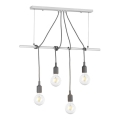 ONLI - Luster na lanku WIRE 4xE27/15W/230V šedá/biela