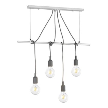 ONLI - Luster na lanku WIRE 4xE27/15W/230V šedá/biela