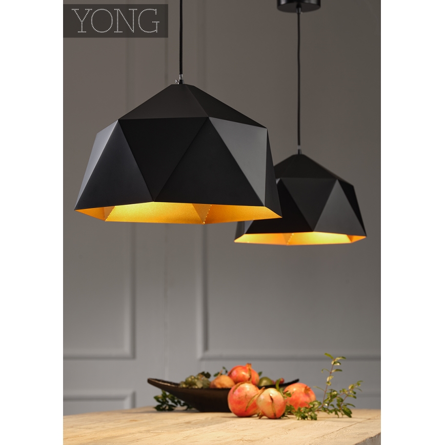 ONLI - Luster na lanku YONG 1xE27/22W/230V čierna pr. 46 cm