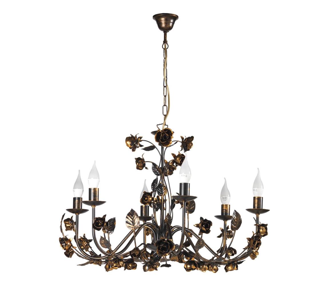 ONLI - Luster na reťazi CAROLINA 6xE14/6W/230V bronzový 4914/6B