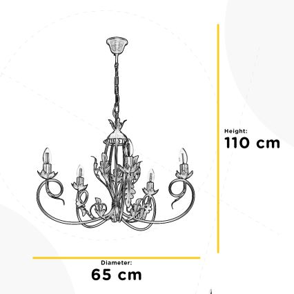 ONLI - Luster na reťazi GRETEL 5xE14/6W/230V