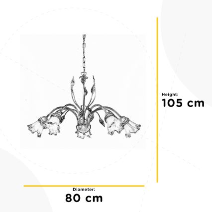 ONLI - Luster na reťazi LANCIA 5xE14/6W/230V