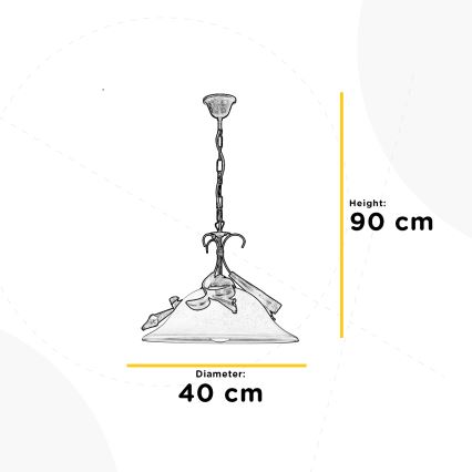 ONLI - Luster na reťazi LUCREZIA 1xE27/22W/230V bronzová