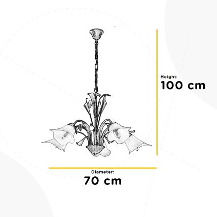 ONLI - Luster na reťazi LUCREZIA 5xE14/6W/230V krémová