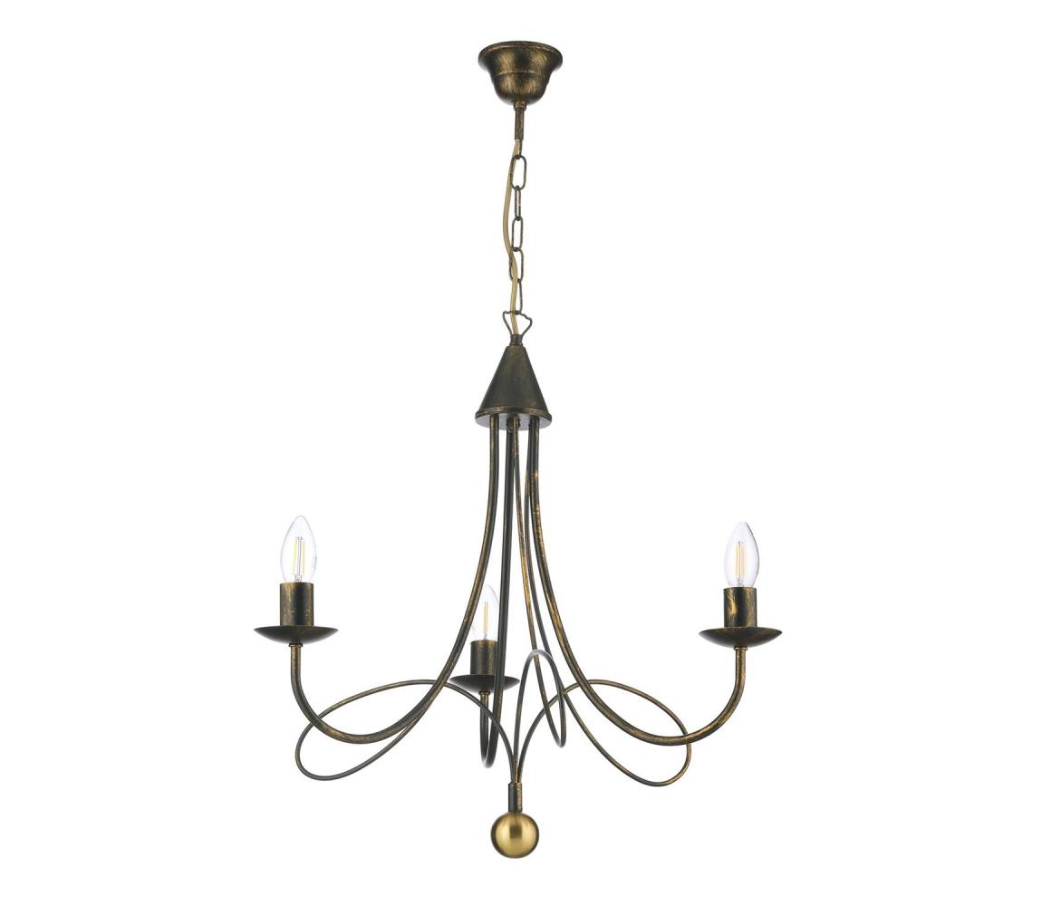 ONLI - Luster na reťazi MILVIA 3xE14/6W/230V bronzový 5099/3BR