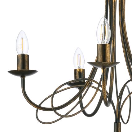 ONLI - Luster na reťazi MILVIA 5xE14/6W/230V bronzový