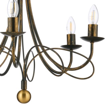 ONLI - Luster na reťazi MILVIA 5xE14/6W/230V bronzový