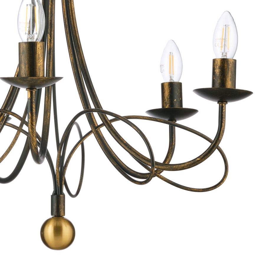 ONLI - Luster na reťazi MILVIA 5xE14/6W/230V bronzový