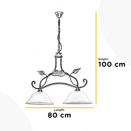 ONLI - Luster na reťazi MIRANDA 2xE27/22W/230V