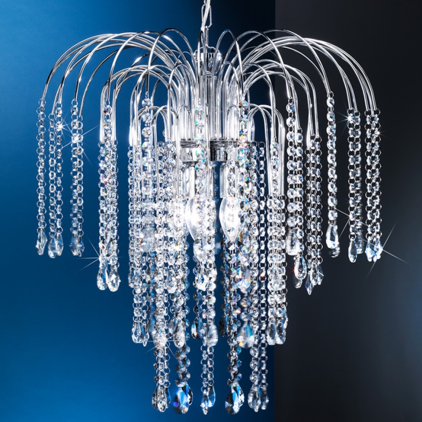 ONLI - Luster na reťazi PIOGGIA 5xE14/6W/230V lesklý chróm