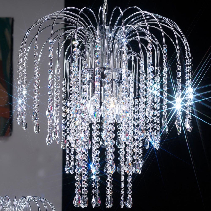 ONLI - Luster na reťazi PIOGGIA 5xE14/6W/230V lesklý chróm