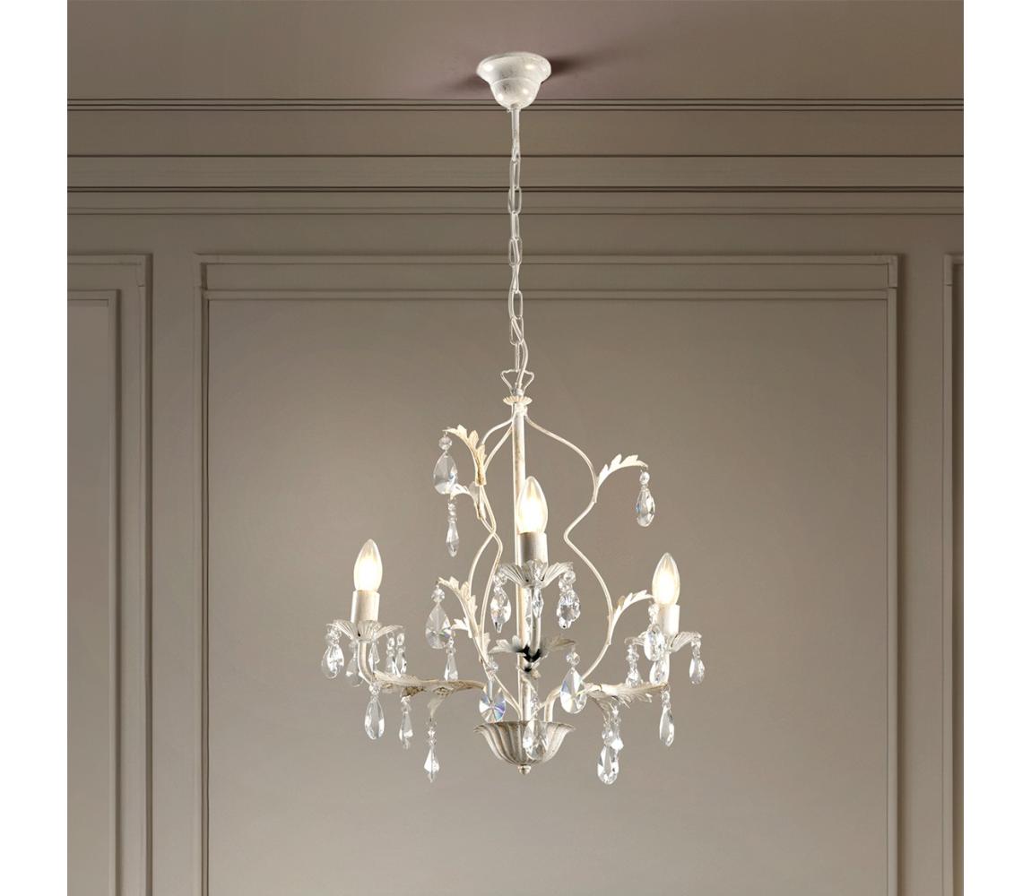 ONLI - Luster na reťazi TERESA 3xE14/6W/230V biely 4670/3A