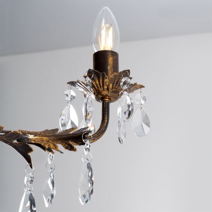 ONLI - Luster na reťazi TERESA 3xE14/6W/230V bronzová