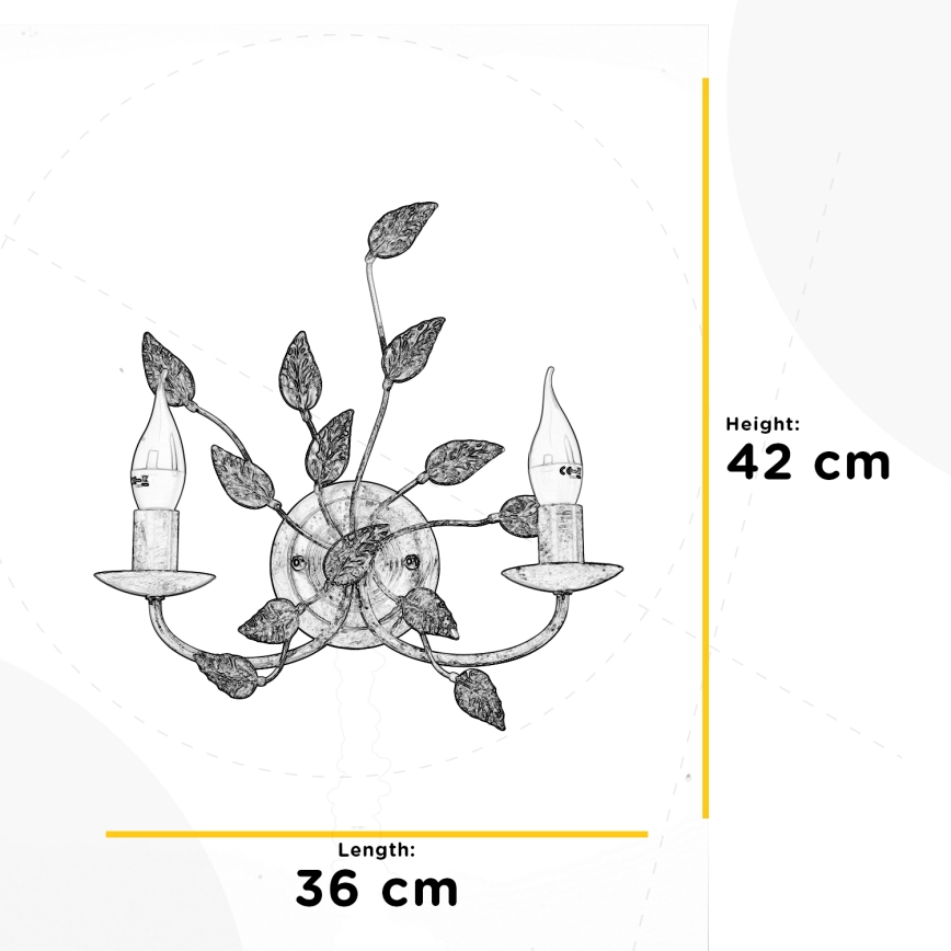ONLI - Nástenné svietidlo COLLANA 1xE14/6W/230V biela/zlatá