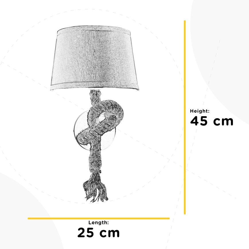 ONLI - Nástenné svietidlo CORDA 1xE27/22W/230V béžová