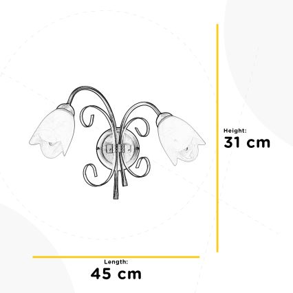 ONLI - Nástenné svietidlo ODINO 2xE14/6W/230V