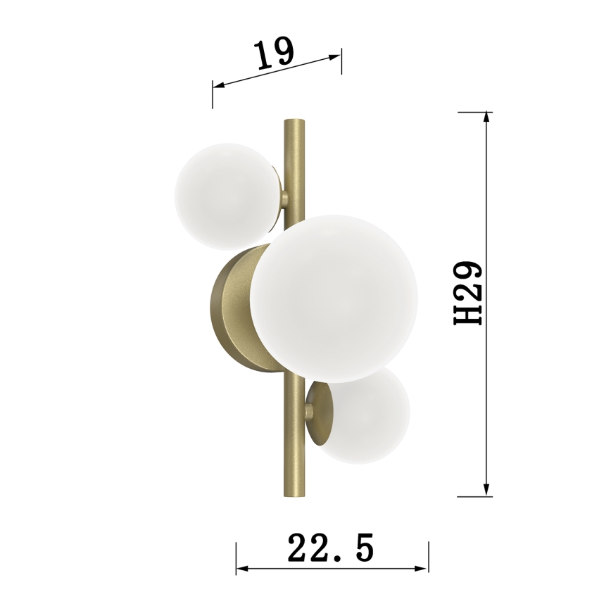 ONLI - Nástenné svietidlo PALOMA 3xG9/10W/230V zlatá