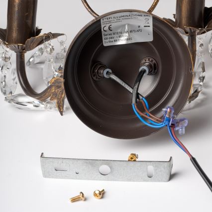 ONLI - Nástenné svietidlo TERESA 2xE14/6W/230V bronzová