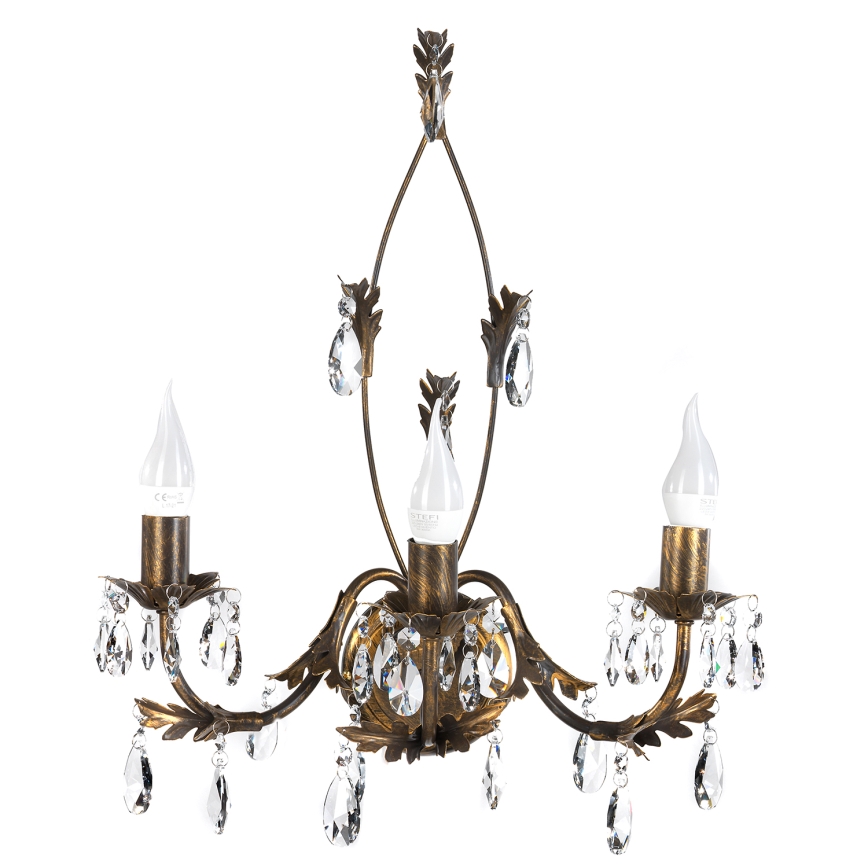 ONLI - Nástenné svietidlo TERESA 3xE14/6W/230V bronzová