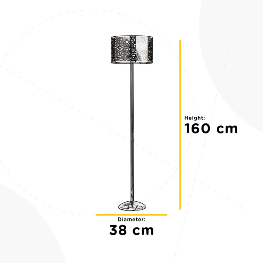 ONLI - Stojacia lampa BRUCE 1xE27/15W/230V matný chróm